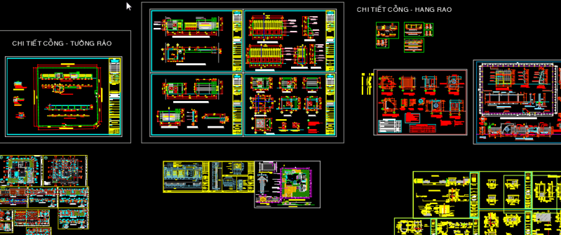 thư viện autocad - cổng hàng rao